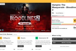 Vampire The Masquerade – Bloodlines 2 провалилась — игра собрала всего 67/100 на Metacritic и 66/100 на OpenCritic