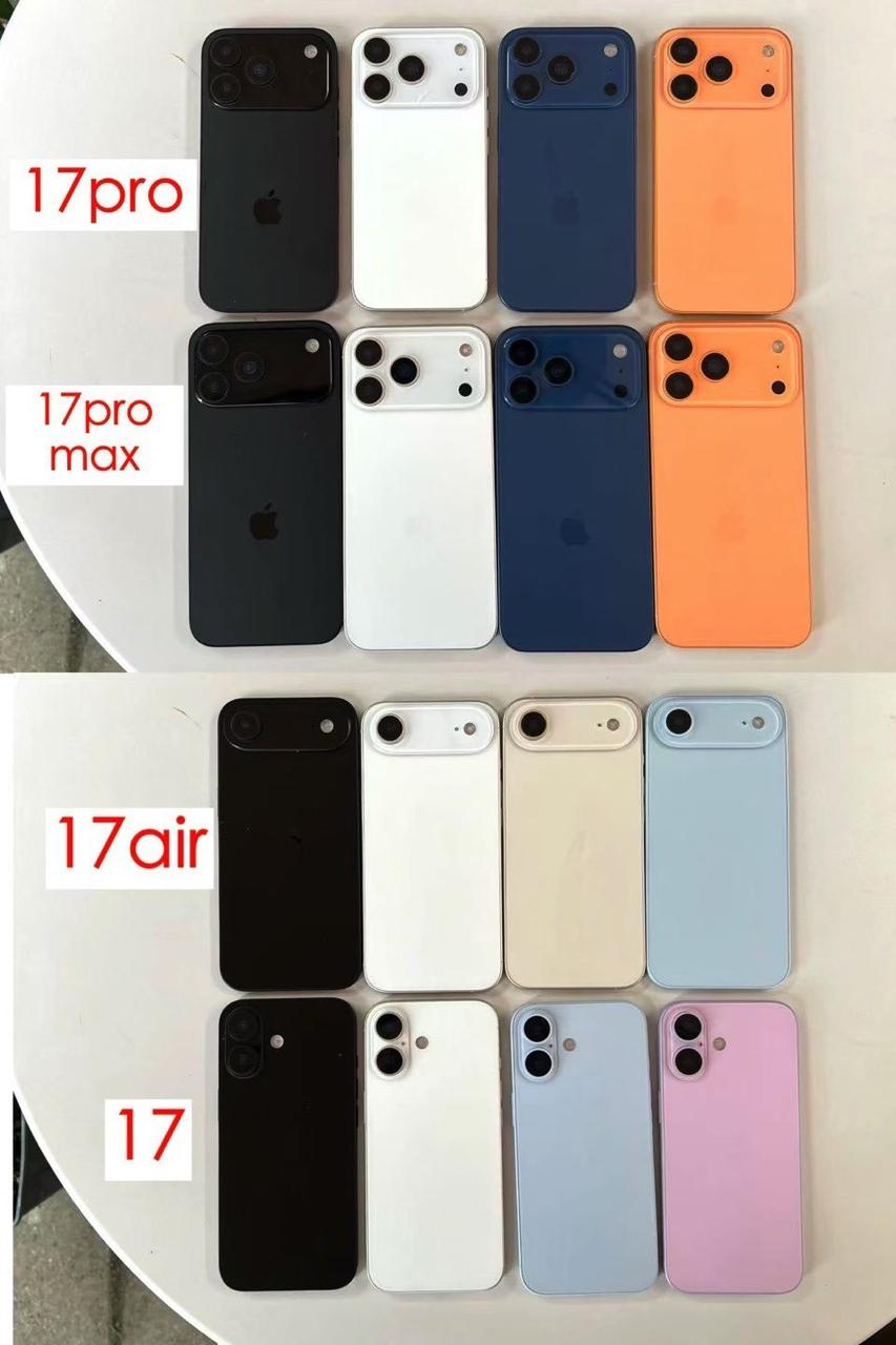 В сеть слили фото новых iPhone 17 во всех цветах