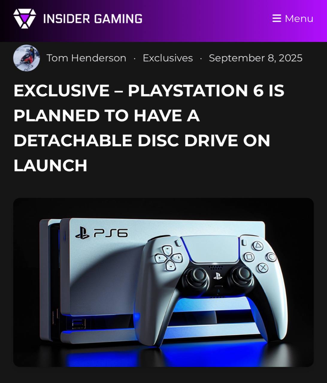 PlayStation 6 выпустят в 2027 году — об этом сообщил авторитетный инсайдер Том Хендерсон
