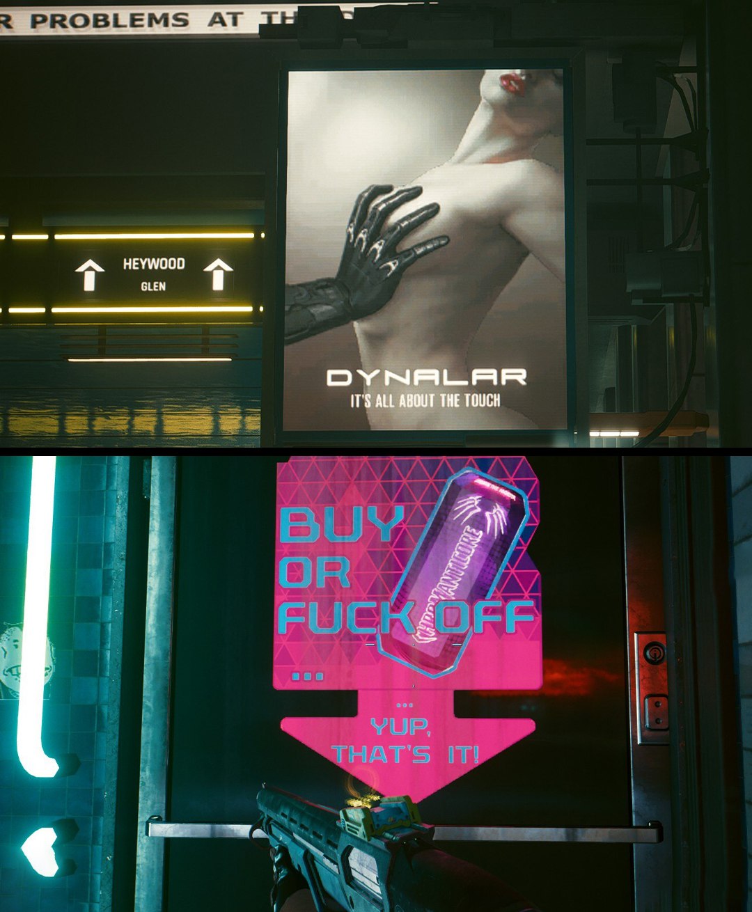 Рекламные баннеры в Cyberpunk 2077