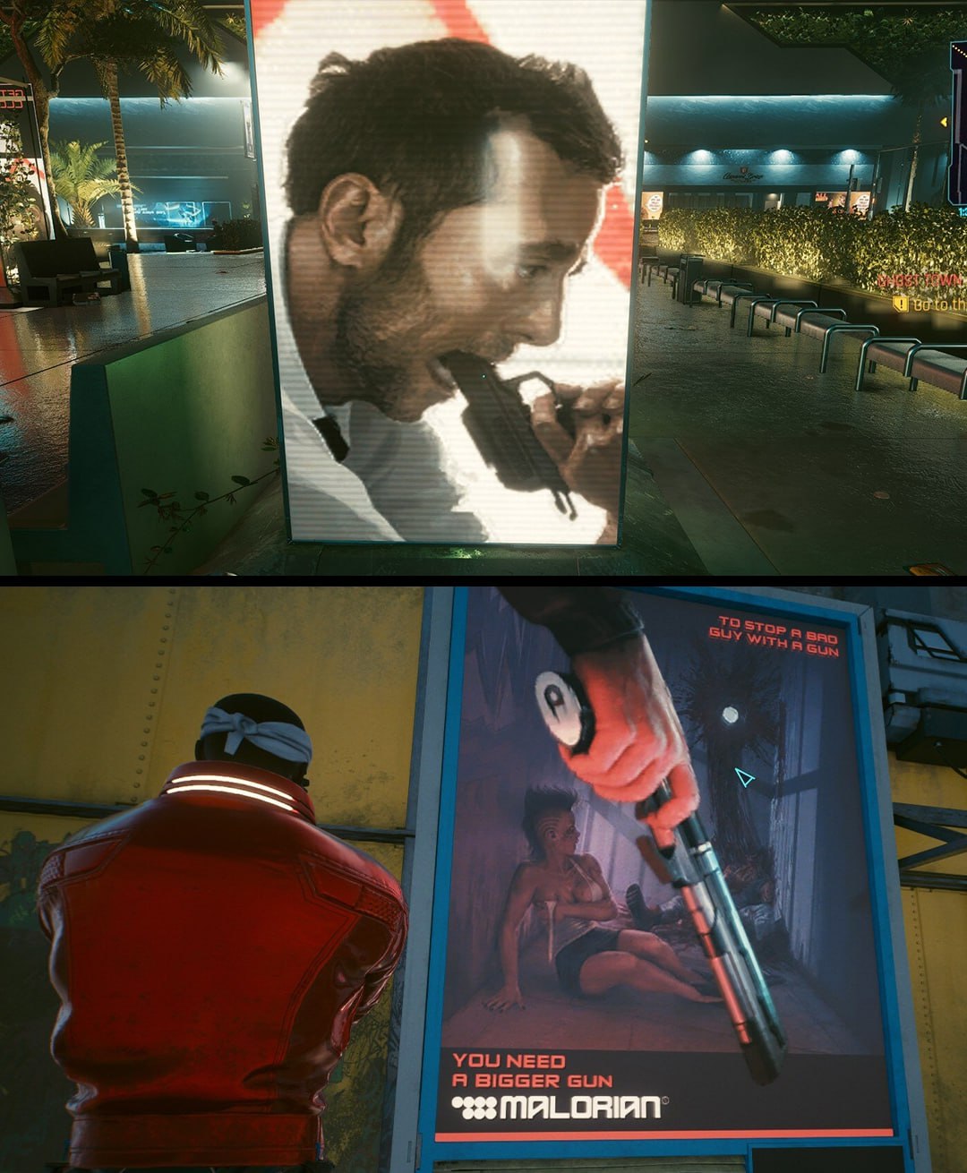Рекламные баннеры в Cyberpunk 2077