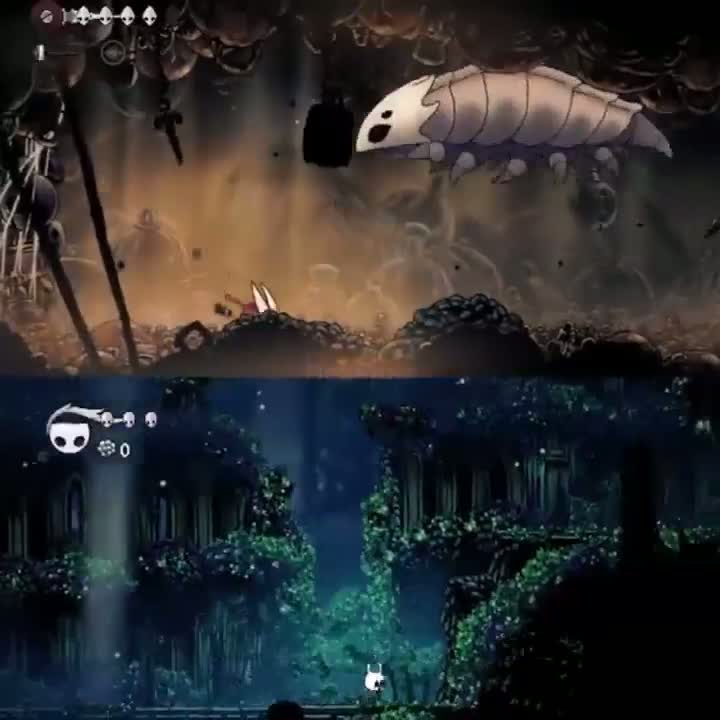 300 IQ гейминг: чел побеждает боссов из первой Hollow Knight и Silksong одновременно