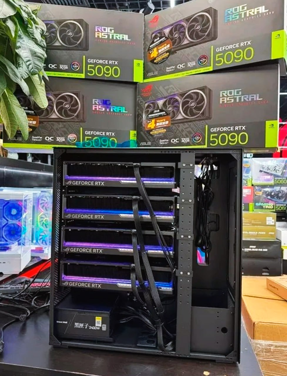 Геймер собрал себе комп, в котором целых четыре RTX 5090 — только за одни видеокарты он отдал больше 1 миллиона рублей