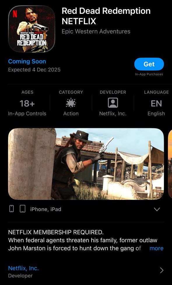 Первая Red Dead Redemption выйдет на iOS и Android Страницы с игрой появились в App Store и Google Play, также игра заедет на PS5, Xbox Series и Switch 2