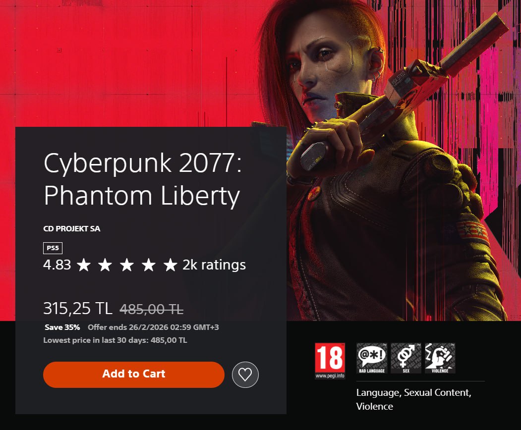 Дополнение Phantom Liberty для Cyberpunk 2077 сейчас доступно в PS Store по рекордно низкой цене